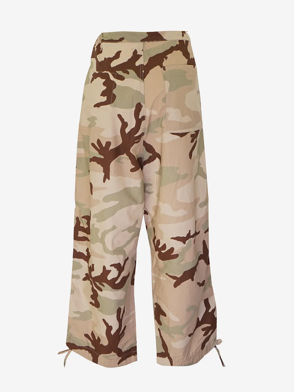 Front street 8 - Pantalone cargo in cotone camouflage con lacci regolabili