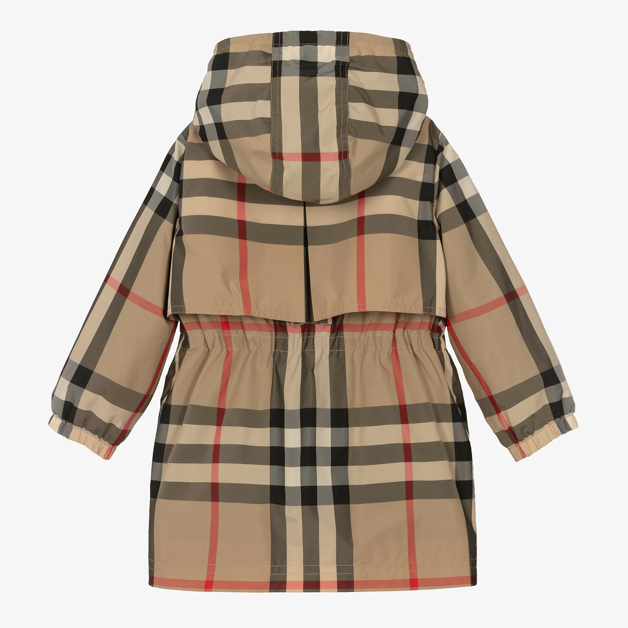 Girls Archive Beige Oversized Check Coat