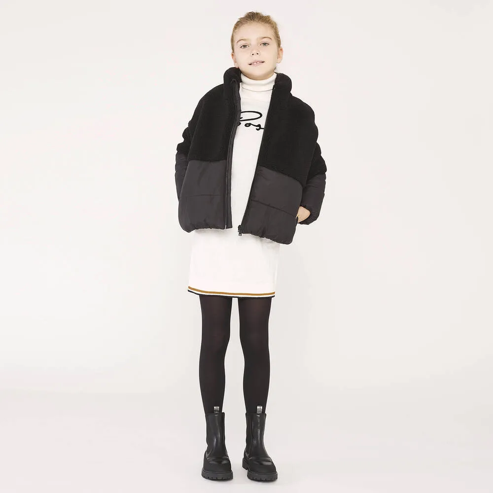 Girls Black Puffer Jacket