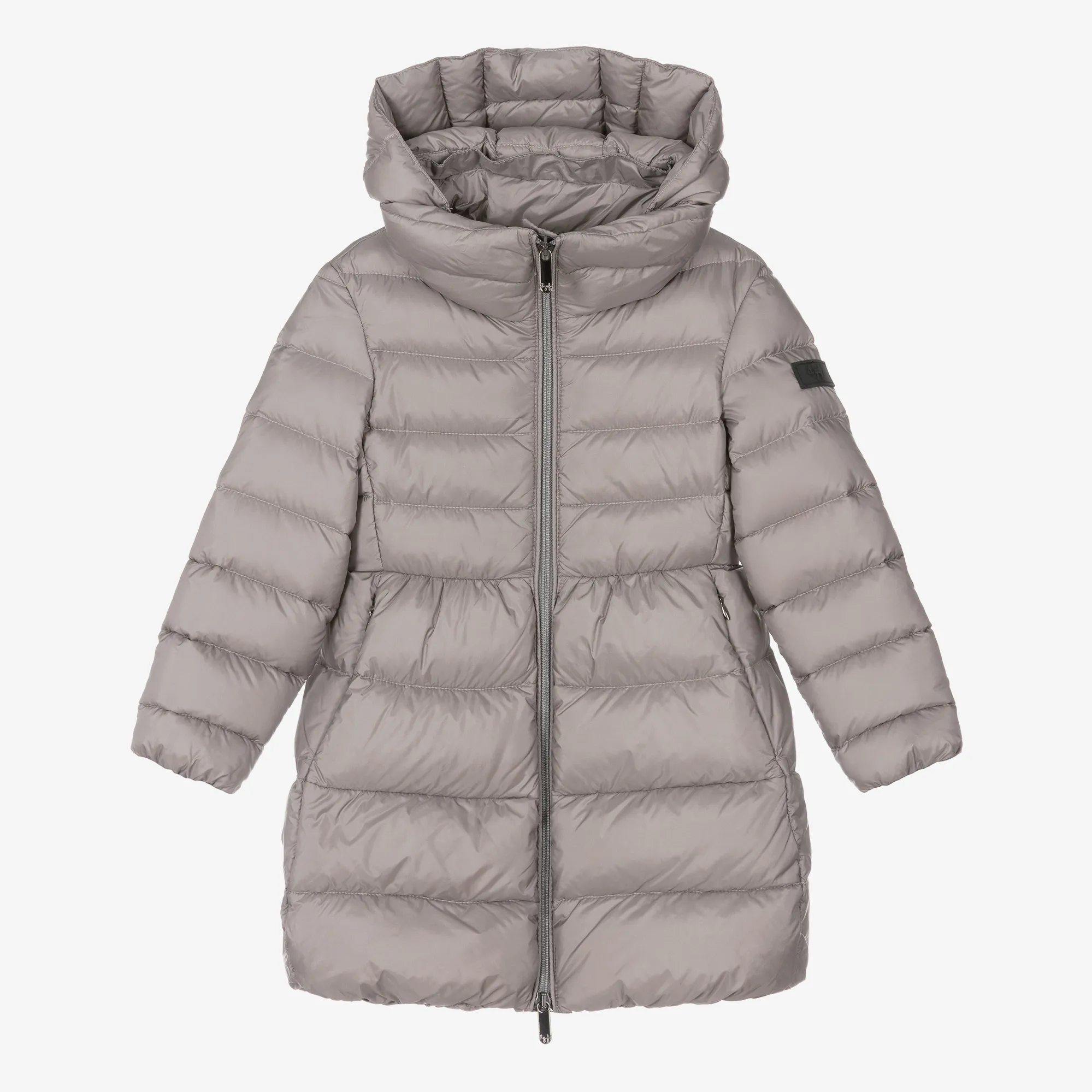 Girls Grey Down Padded Puffer Coat