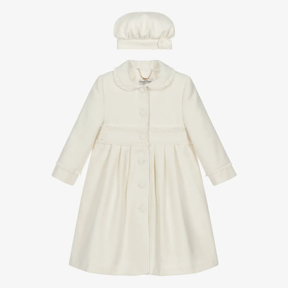 Girls Ivory Coat & Hat Set