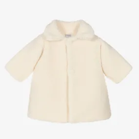 Girls Ivory Teddy Fleece Coat