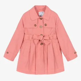 Girls Rose Pink Trench Coat