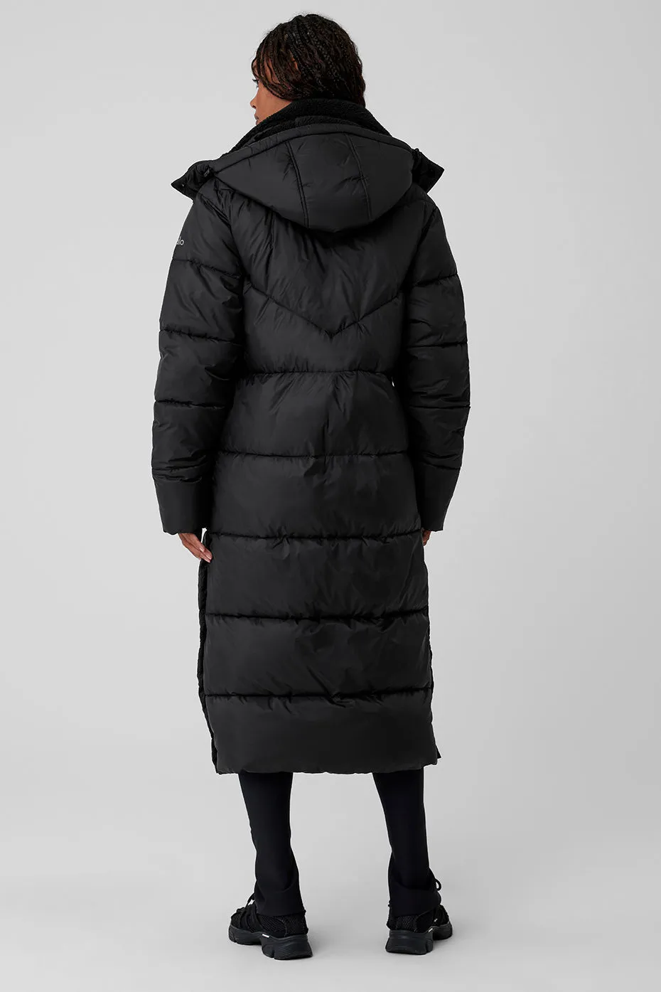 Gold Rush Puffer Trench - Black