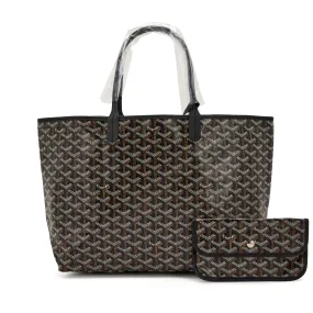 Goyard Black Goyardine Canvas and Chevroches Calfskin Saint Louis PM Tote, 2023