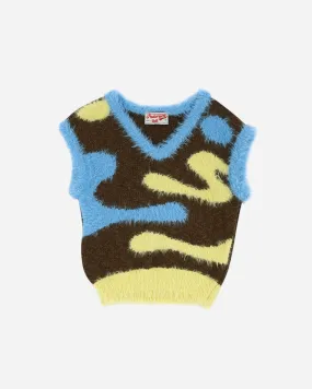 Hairy Wave V Neck Knit Vest