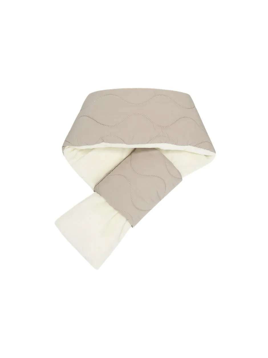 Haney Wave Quilting Padding Muffler Beige