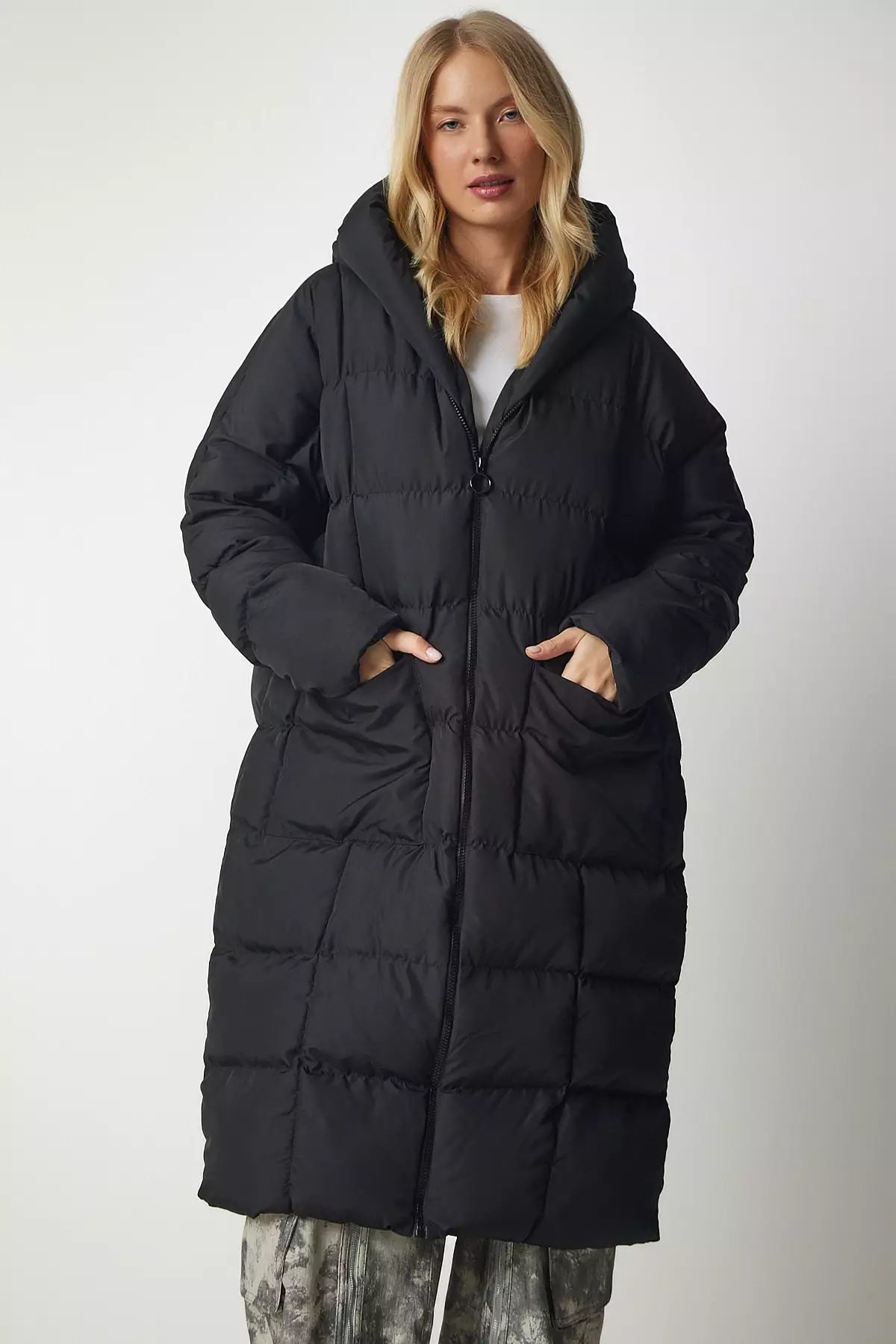 Happiness Istanbul Hooded Long Inflatable Coat