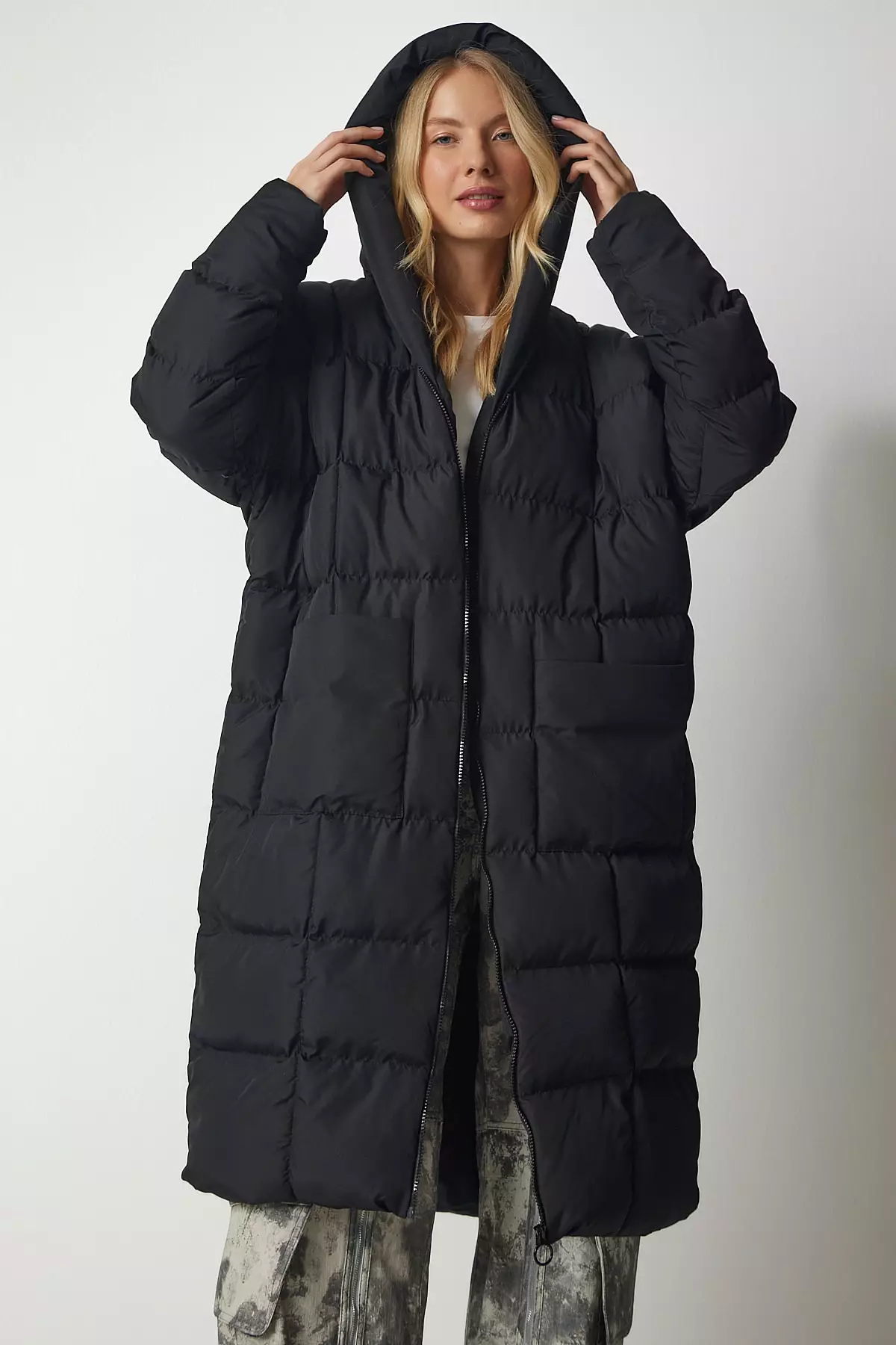 Happiness Istanbul Hooded Long Inflatable Coat