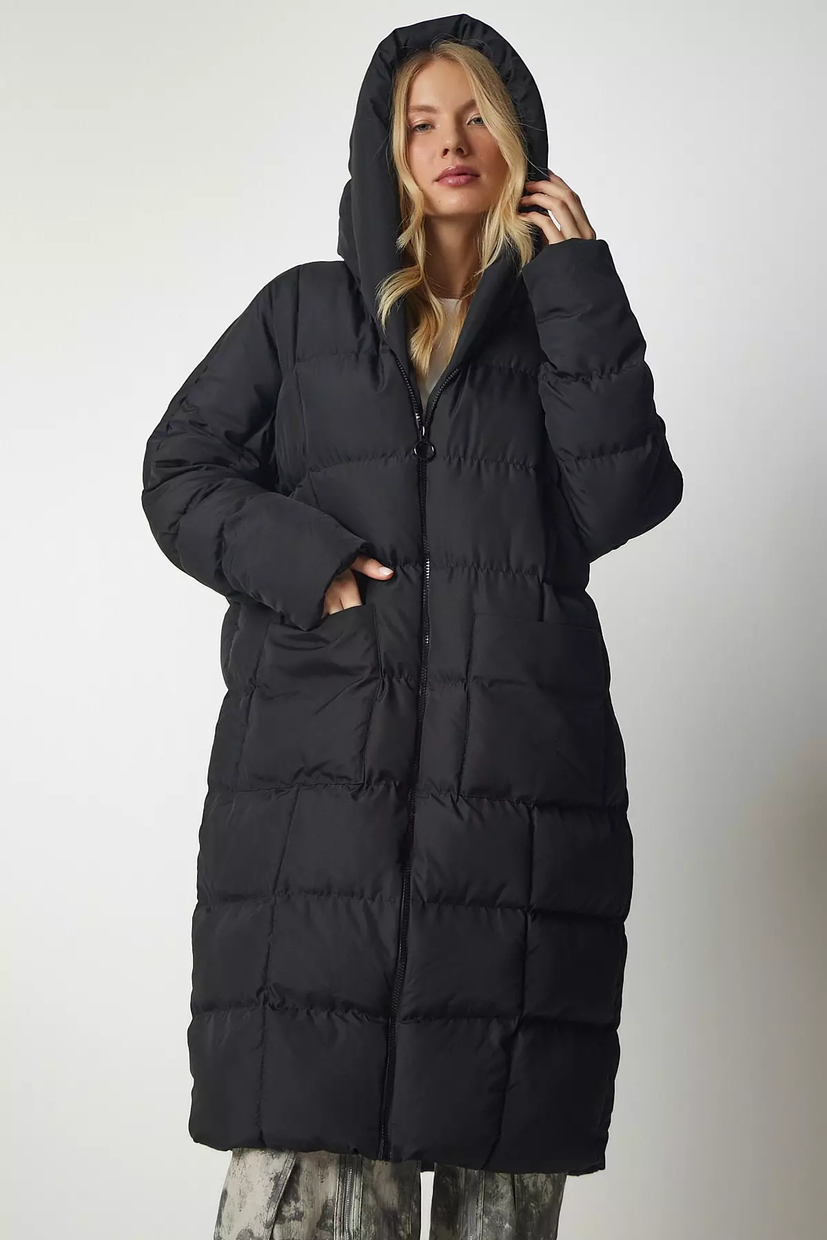 Happiness Istanbul Hooded Long Inflatable Coat