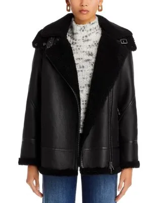 HiSO Martina Shearling Moto Coat