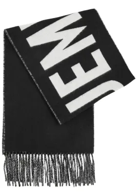 JACQUEMUS Le Écharpe logo-intarsia wool scarf 
                         
                     
                