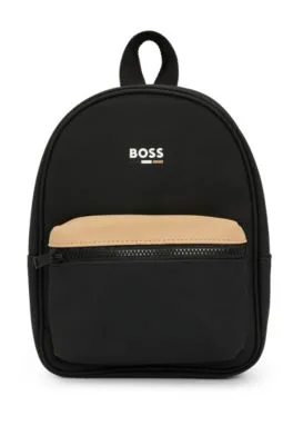 Kids' rubber-coated backpack with logo print