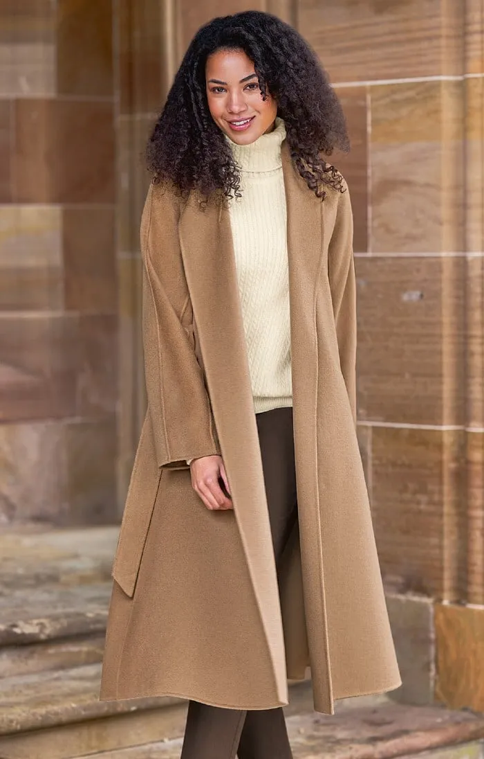 Ladies Wool Rich Tie Coat