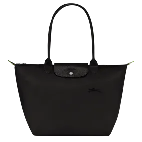 Le Pliage Green L Tote bag Black - Recycled canvas