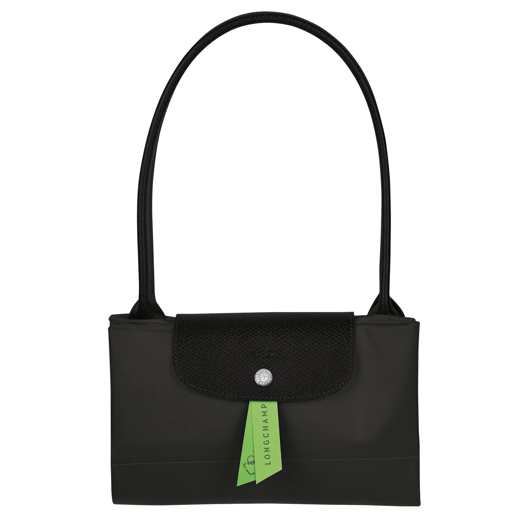 Le Pliage Green L Tote bag Black - Recycled canvas