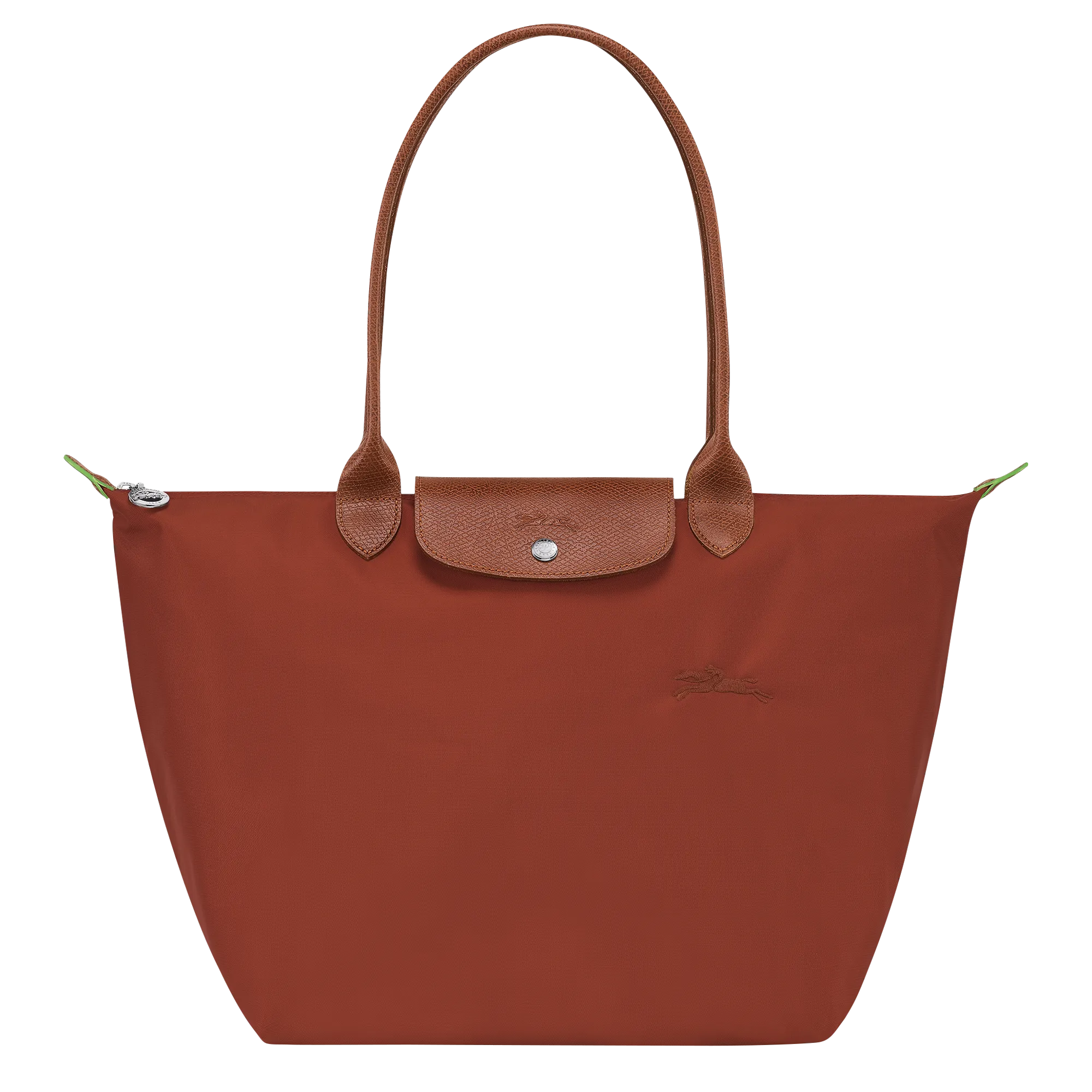 Le Pliage Green L Tote bag Chestnut - Recycled canvas