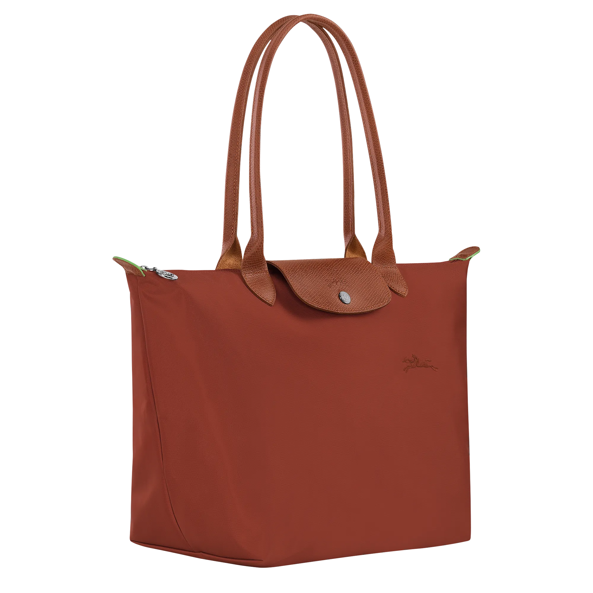 Le Pliage Green L Tote bag Chestnut - Recycled canvas