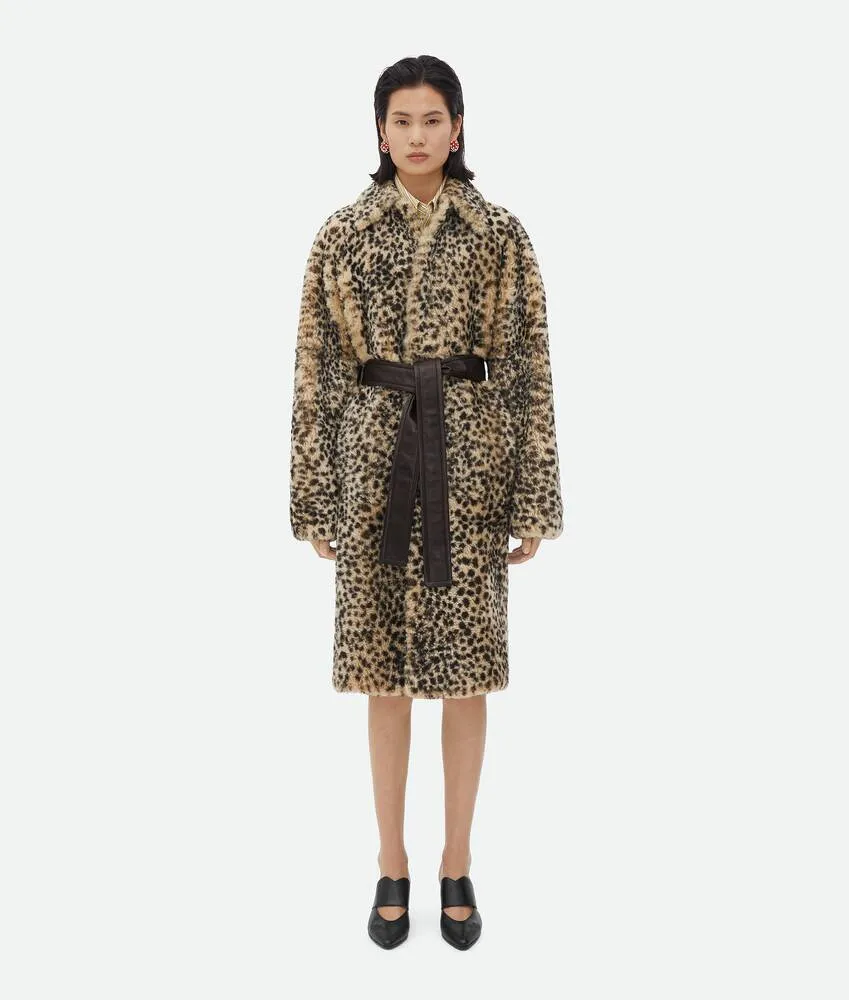 Leopard Print On Shearling Coat