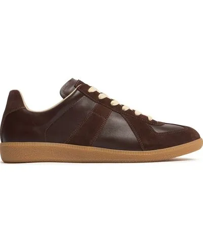 Maison Margiela Replica Leather & Suede Low Top Sneakers