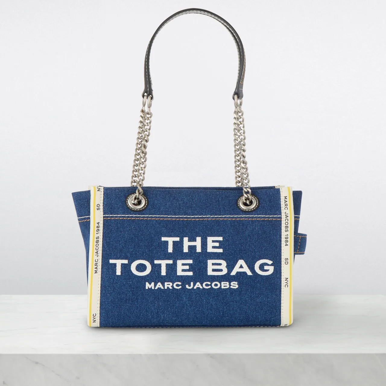 MARC JACOBS The Denim Chain Small Tote Bag - Denim