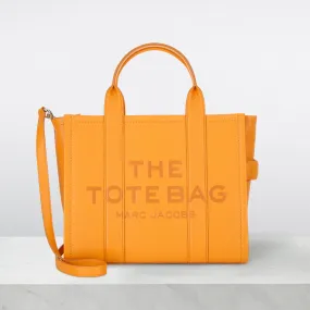 MARC JACOBS The Leather Medium Tote Bag - Tangerine