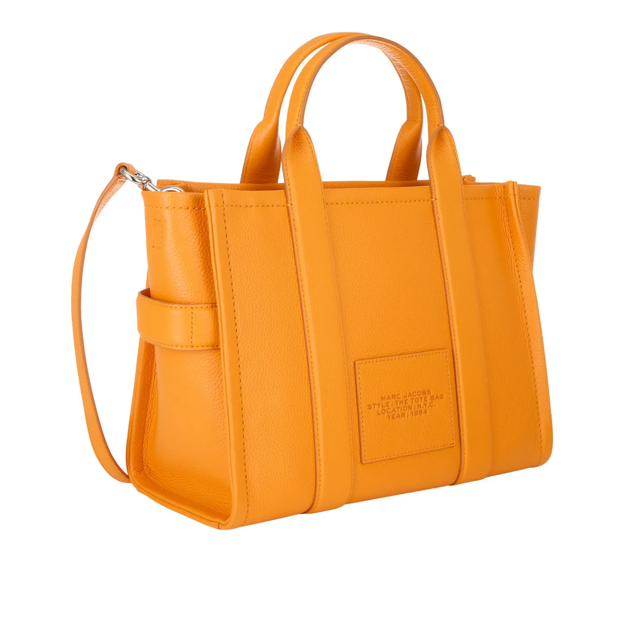 MARC JACOBS The Leather Medium Tote Bag - Tangerine