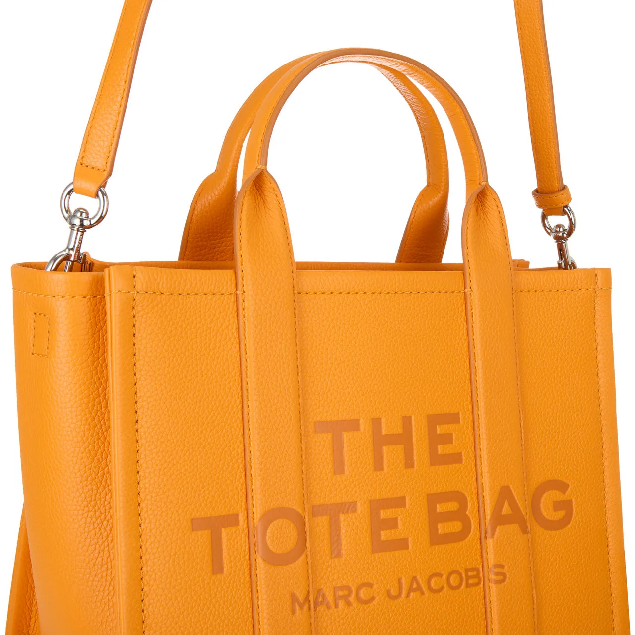 MARC JACOBS The Leather Medium Tote Bag - Tangerine