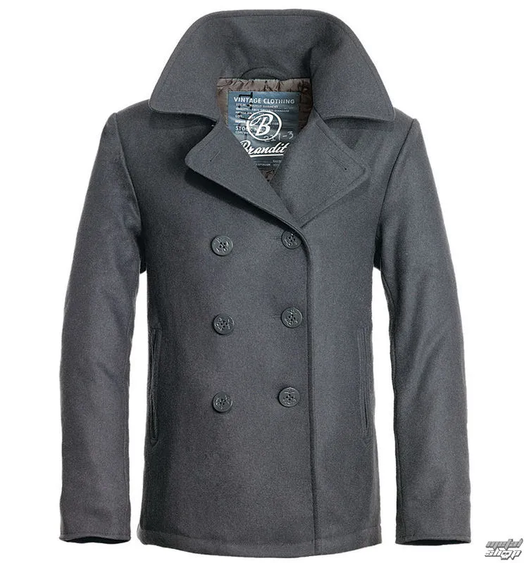 men's coat winter Brandit - Pea Coat - Anthracite - 3109/5 (9156/5)  -  Metal-shop