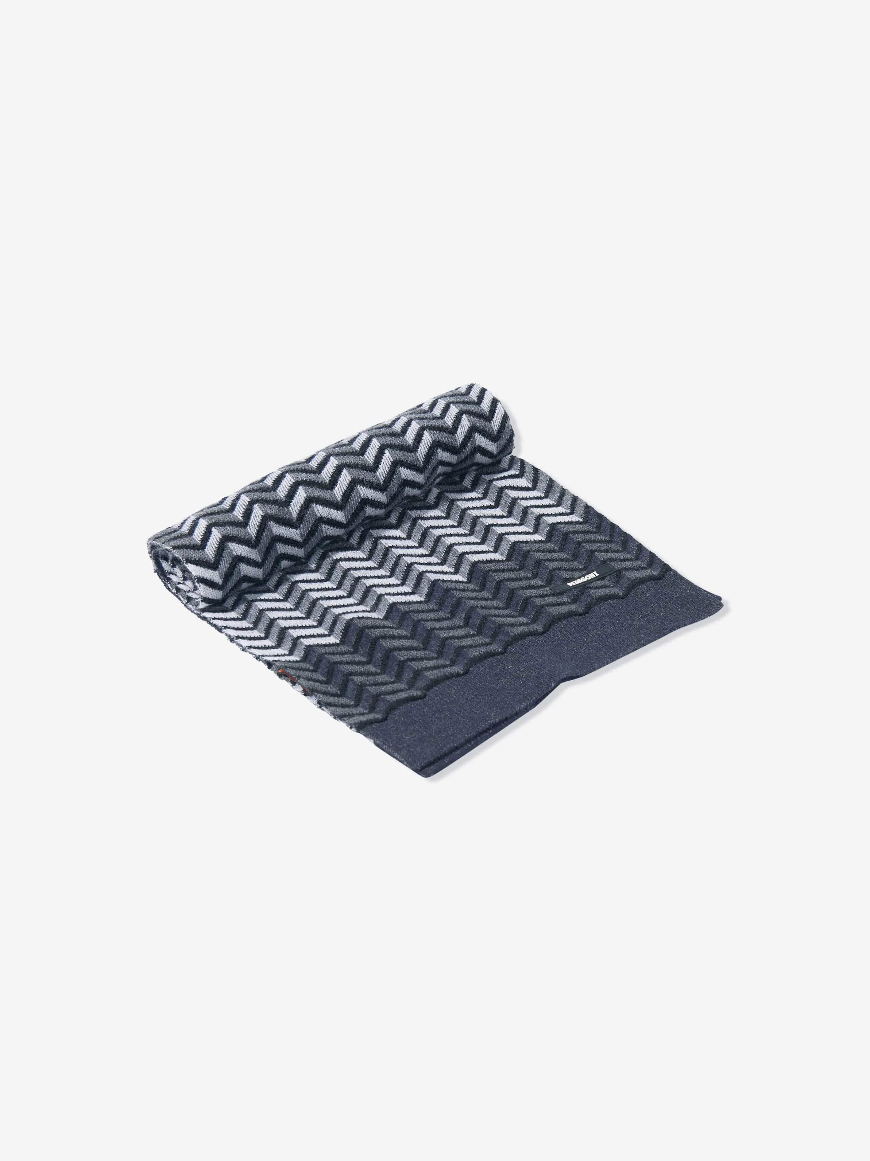 Missoni Boys Wool Zigzag Scarf in Black