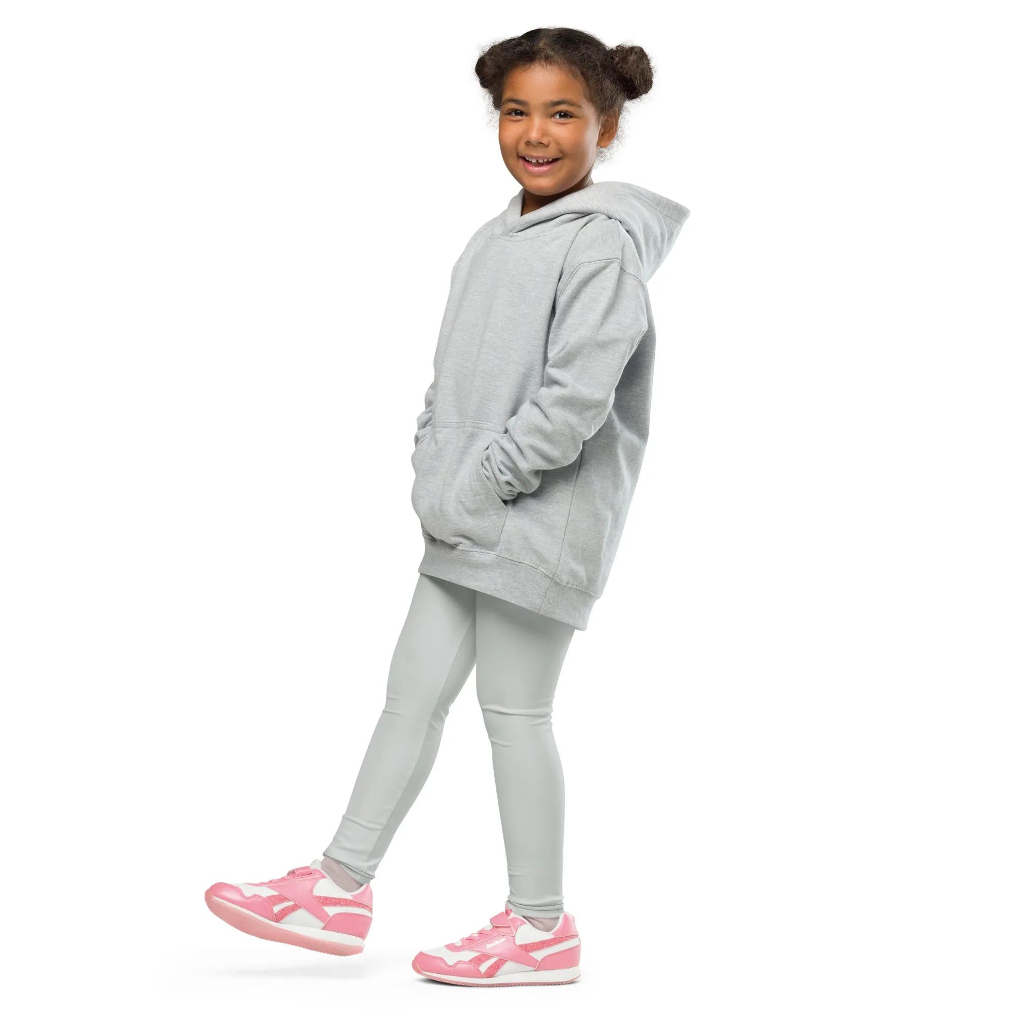 Move in Style: Solid Color Leggings for Girls' Playtime - Smoke