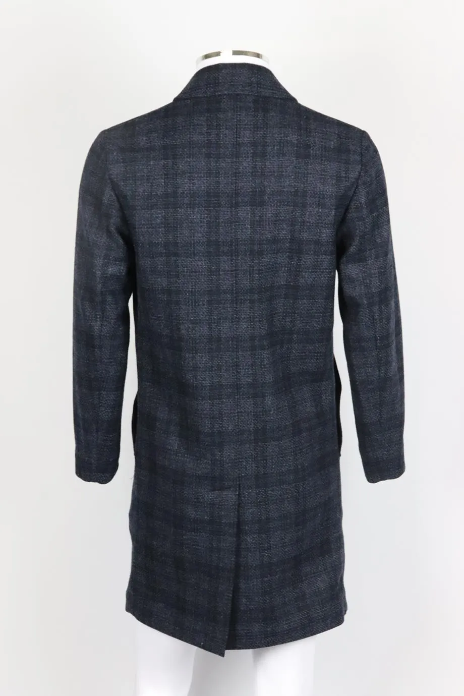 MR P. MEN'S CHECKED WOOL BLEND COAT XSMALL