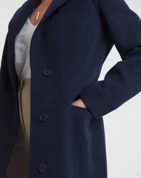 Navy Maxi Wool Look Coat