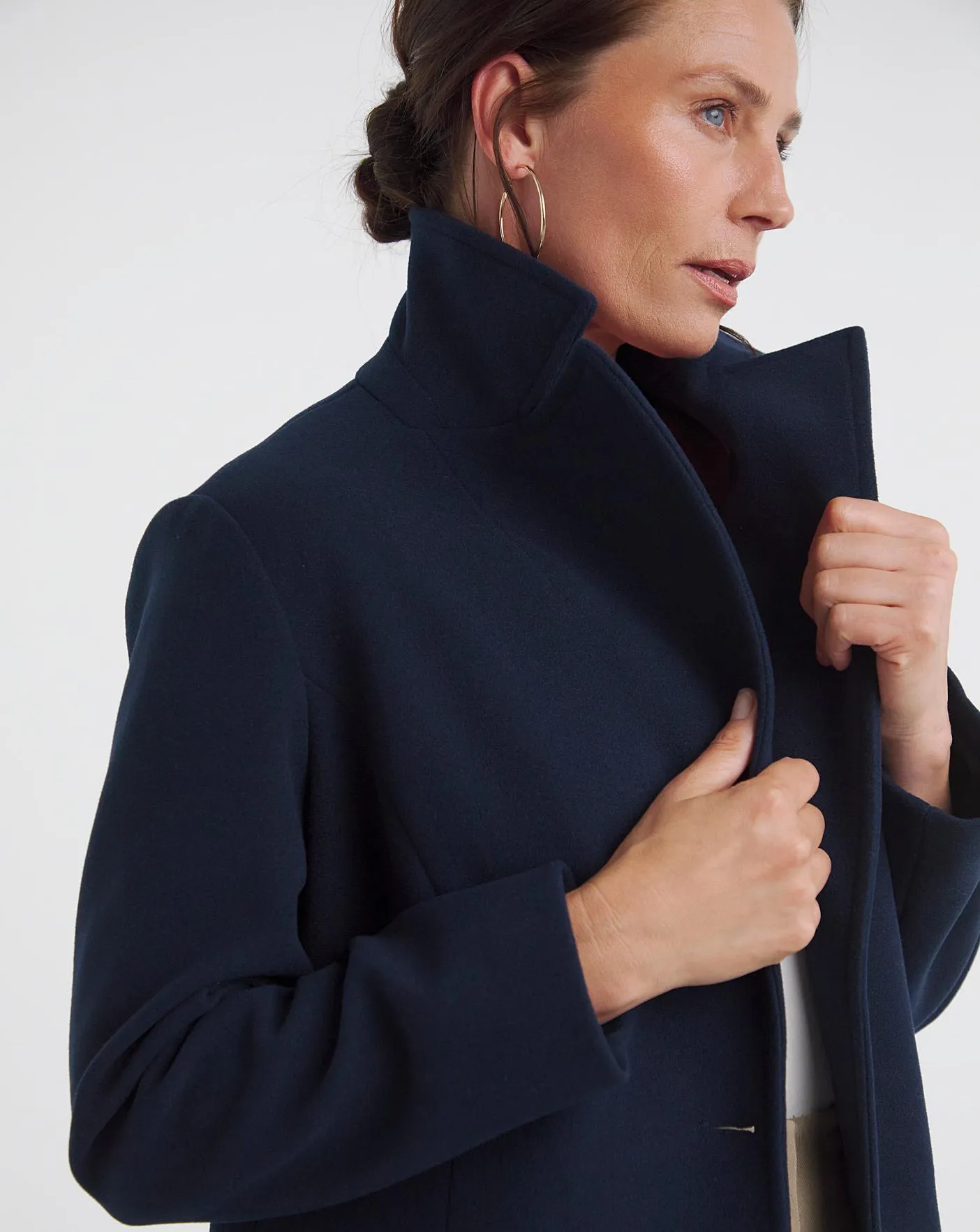 Navy Maxi Wool Look Coat