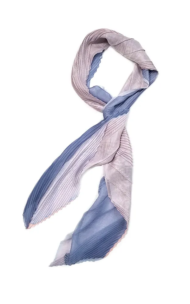 OP9661 Three Tone Pleated Oblong Scarf