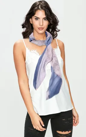 OP9661 Three Tone Pleated Oblong Scarf