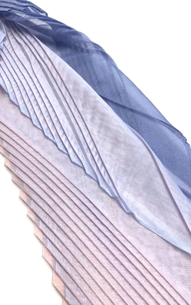 OP9661 Three Tone Pleated Oblong Scarf