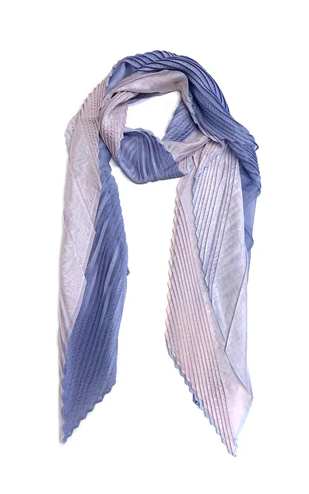 OP9661 Three Tone Pleated Oblong Scarf