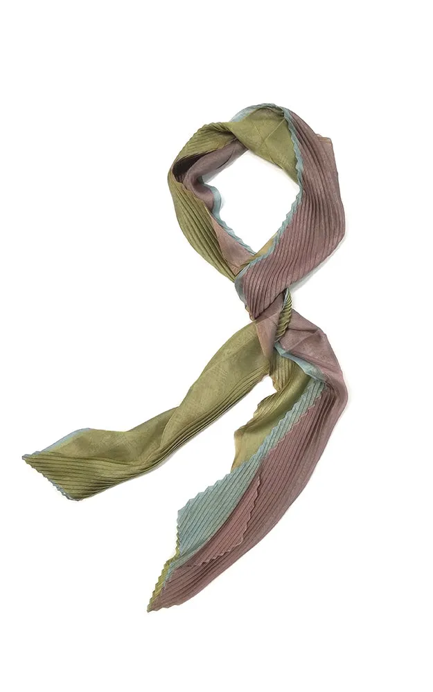 OP9661 Three Tone Pleated Oblong Scarf