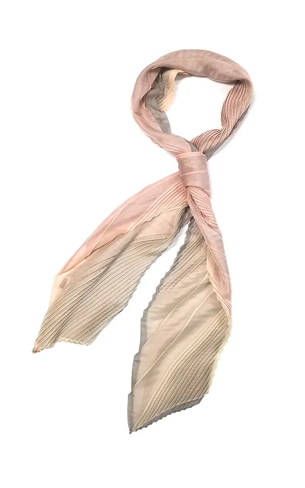 OP9661 Three Tone Pleated Oblong Scarf