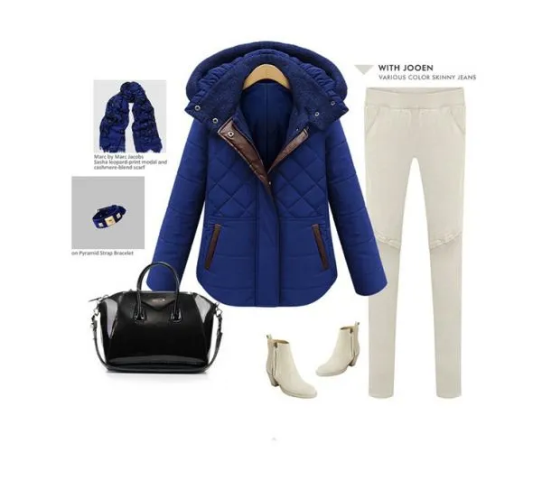 Padded Winter Hooded Jacket for Women with Faux Leather Lining