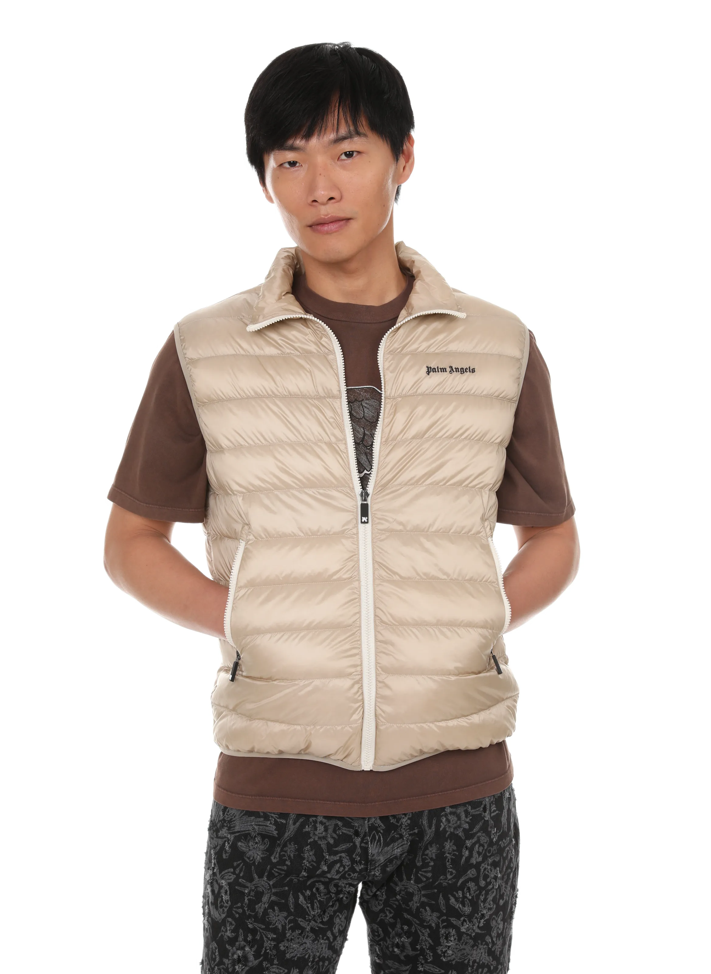 Palm angels  Padded gilet - Beige