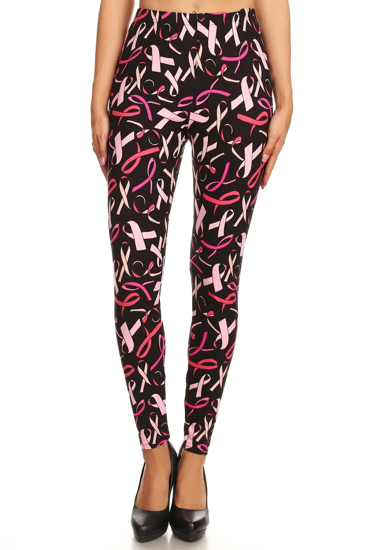 Pink Ribbon Soft Leggings