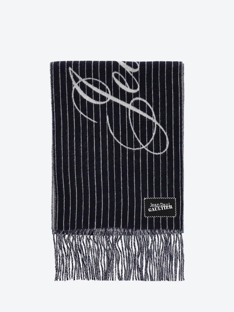 Pinstripes wool scarf