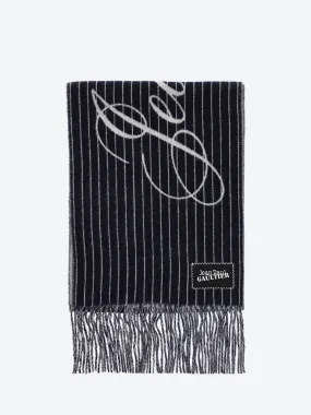 Pinstripes wool scarf