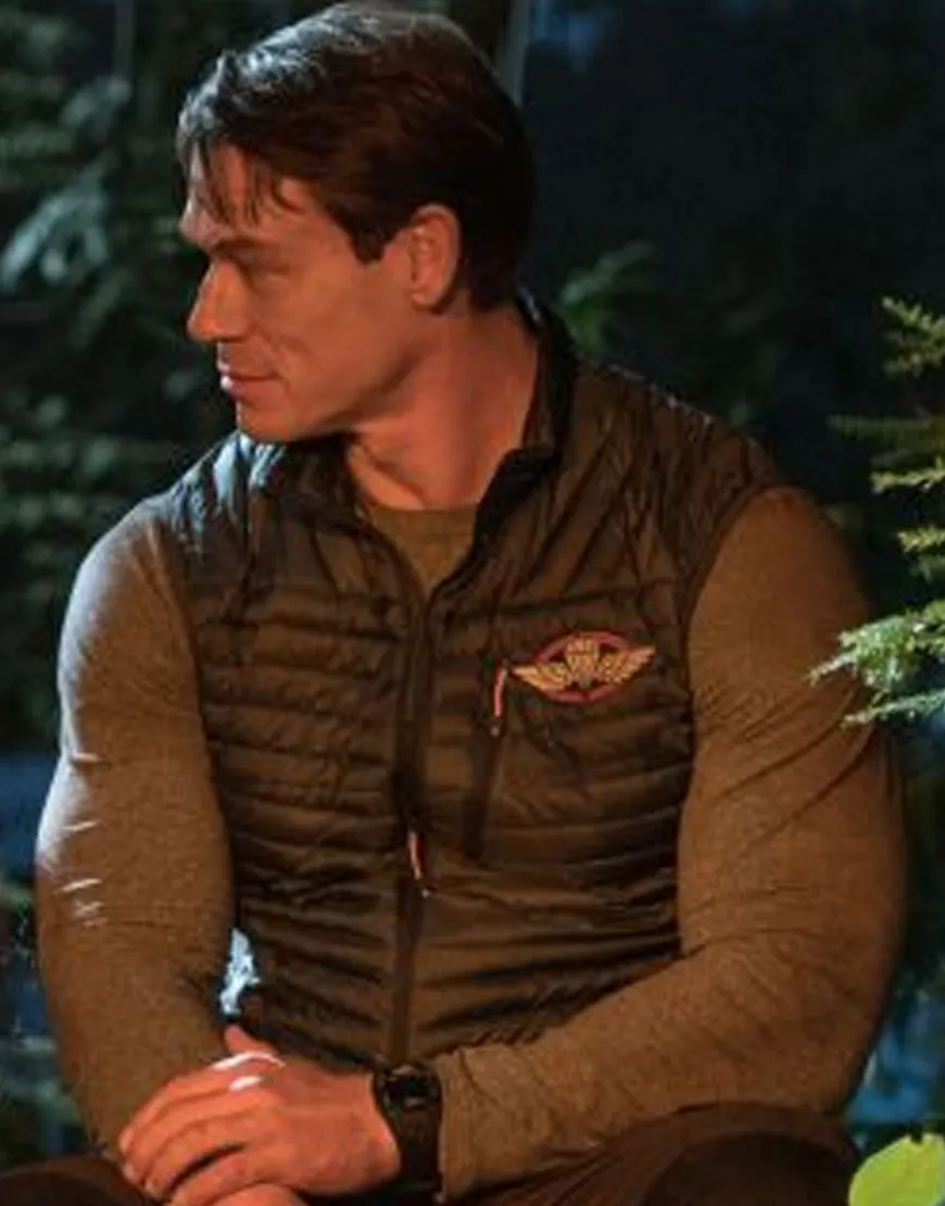 Playing with Fire John Cena Puffer Vest | Green Polyester Vest | 35% Off