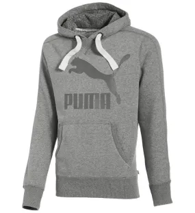 PUMA Heritage Logo Hoodie Sweatshirt Grey