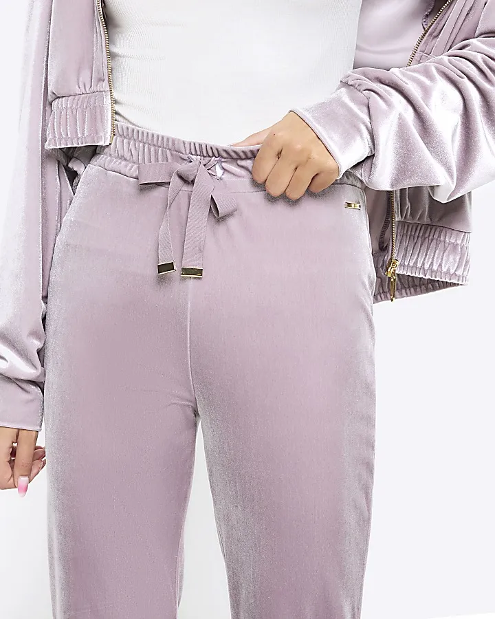 Purple velour joggers