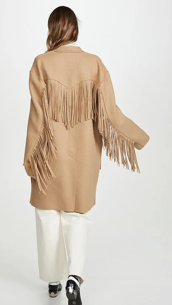 R13   Fringe Raw Cut Coat 