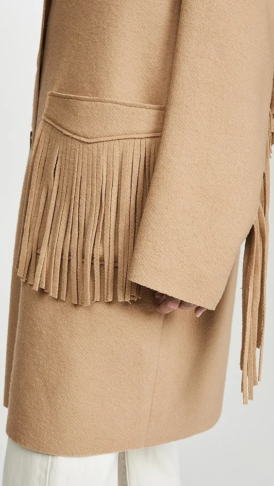 R13   Fringe Raw Cut Coat 